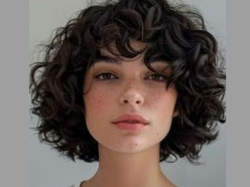A-line bob curly hairstyle