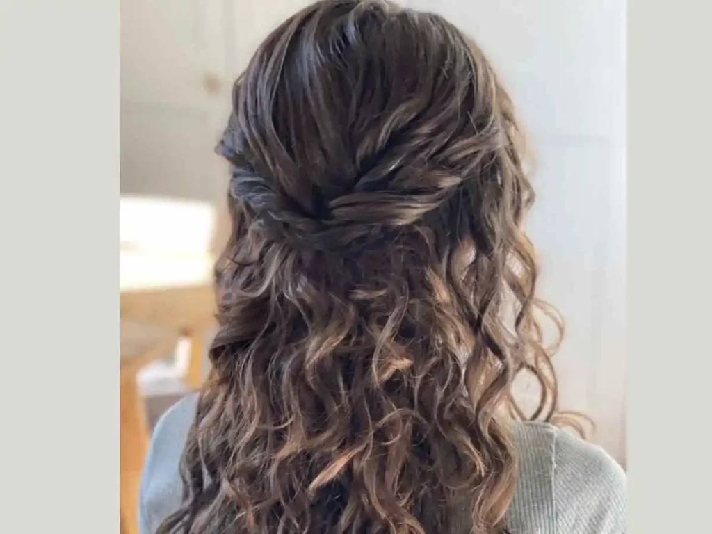 Half up and half down hairstyle