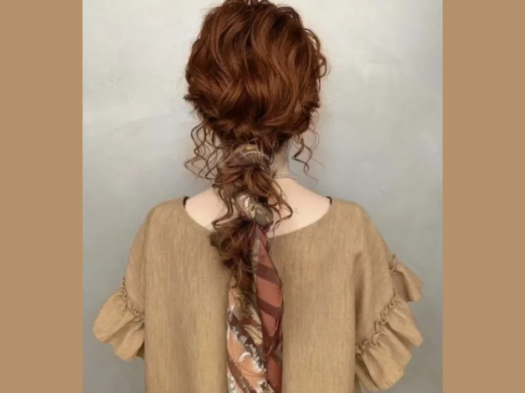 Scarf Braid curly hairstyle